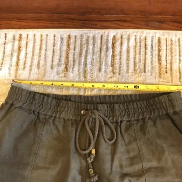 Michael Kors olive green 100% linen utility style shorts Sz 10 😍 - Picture 10 of 10